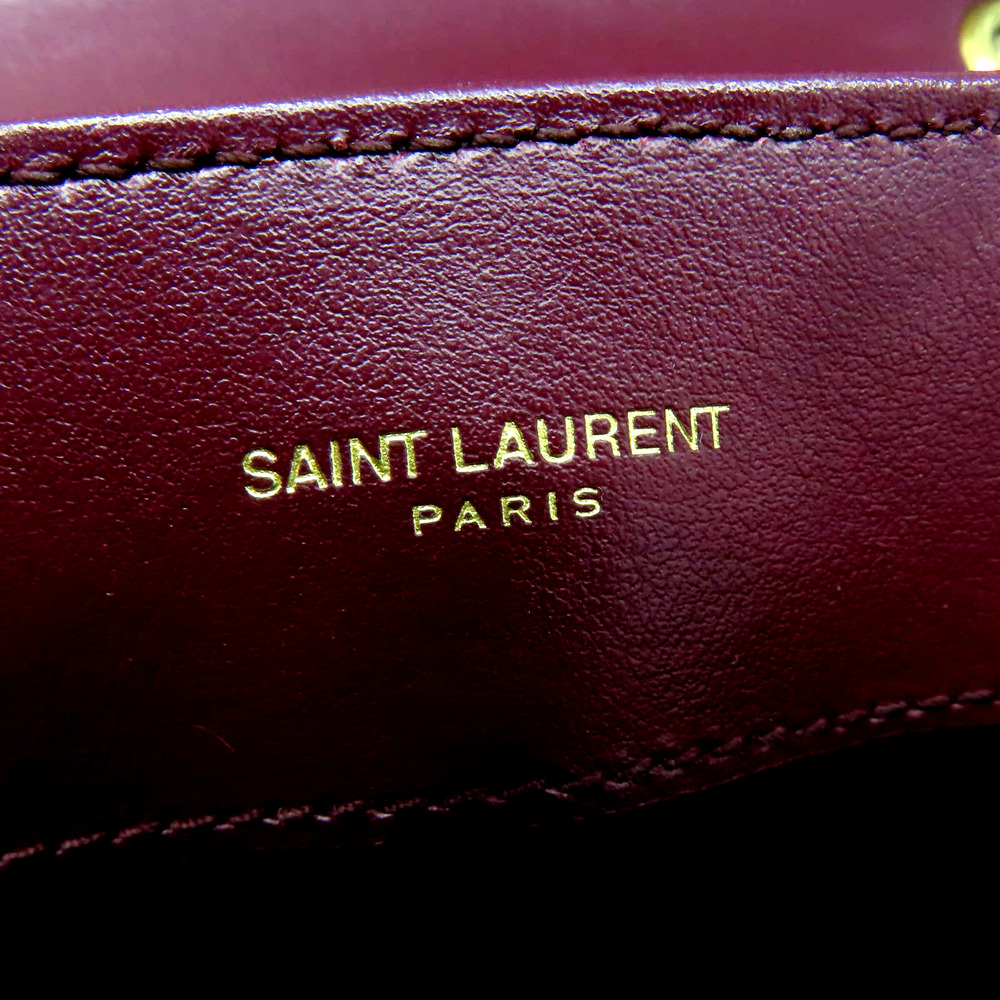 💎✨BEAUTIFUL✨💎 YVES SAINT LAURENT Small Bag Chain Calfskin Rouge Legion Red - Picture 13 of 14